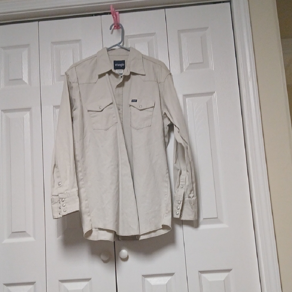 Wrangler Cream Casual Button Down Shirt